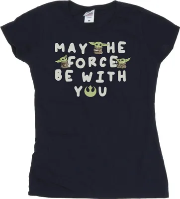 Produktbild von Star Wars - "The Mandalorian May The Force Be With You" T-Shirt für Damen BI43482 (S) (Marineblau)