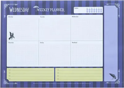 Productafbeelding van Grupo Erik Wekroosterblok A4 Kalender Planner - Woensdag Addams - Tafelplanner