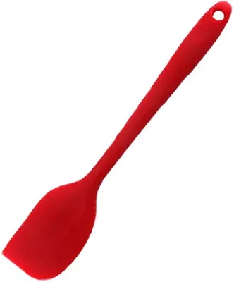 Zdjęcie produktu dla Uniqoos® Silikonowa łopatka odporna na wysokie temperatury, 27 x 5 cm, 65 g, nadająca się do mycia w zmywarce, czerwona – idealna do gotowania, pieczenia i mieszania