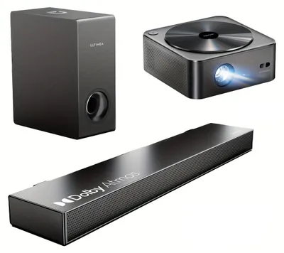 Productafbeelding van Cinema Systeem - Thuisbioscoop Set - Soundbar Met Subwoofer - Projector - Dolby Atmos 2.1 Kanaals - 190W Bass