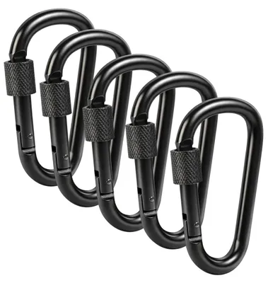Productafbeelding van Nuvance Karabijnhaak - 5 stuks - Karabijnhaak Sleutelhanger - 77mm - Musketonhaak - Carabiner