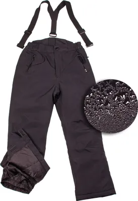 Produktbild von Kinder-Winterskihose mit abnehmbaren Hosenträgern FIRI, schwarz, 128