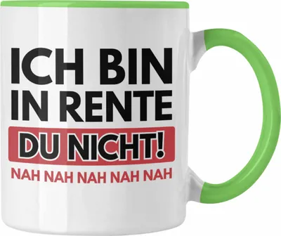 Produktbild von Trendation - Renter Tasse mit Spruch Ruhestand Geschenk Rente Mann Lustig Renteneintritt Abschiedsgeschenk Pension Sprüche (Grün)