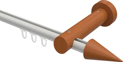 Produktbild von Interdeco Innenlaufstange / Gardinenstange mit Innenlauf Weiß / Kirschbaum lackiert, Typ Talent Siveo (Kegel), 20 mm Ø 1-läufig, 600 cm