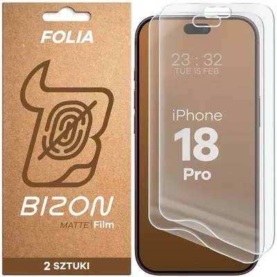 Produktbild von Matte Folie für iPhone 18 Pro, Bizon Film Matte Duo, 2 Stück