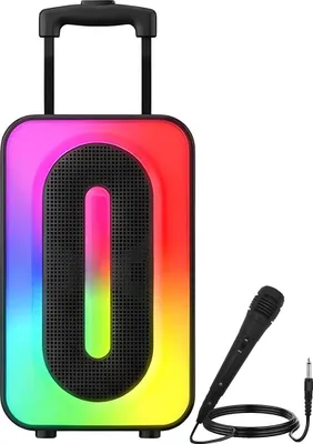 Obrázok produktu pre Avizar, prenosný Bluetooth reproduktor s osvetlením 2×5 W a mikrofónom, čierny
