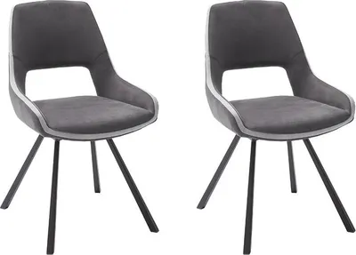 Produktbild von 2er Set Stuhl Bayonne | Webstoff | drehbar | dunkelgrau