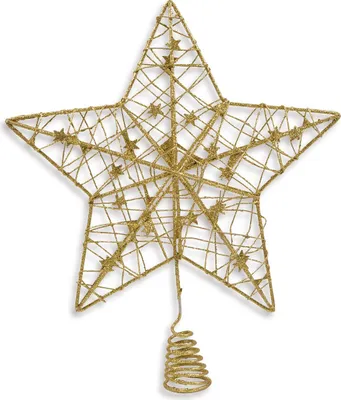 Produktbild von Weihnachtsbaumspitze In den Sternen Goldfarben 24 cm - Metall