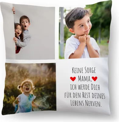 Obrázok produktu pre Personalizovaný FOTODARČEK (45 x 45 cm), fotovankúš s fotografiou a textom, Deň matiek, narodeniny (s výplňou), Mama má nervy [091]
