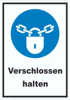 Produktbild von Verschlossen halten Schild A3 (297x420mm)