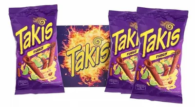 Produktbild von Takis Fuego Tortilla Chips, scharfe Chili & Limette, extra scharf mexikanischer Mais-Snack, Multipack 3 x 100g