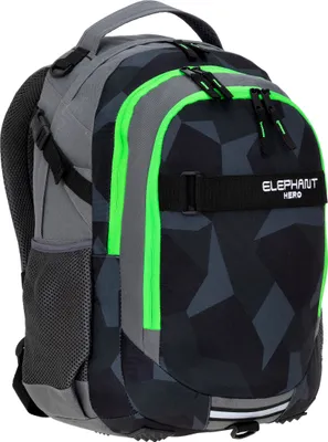 Produktbild von Schulrucksack 3 Teile Set Jungen Elephant Hero Signature Rucksack Schulmappe 12770 Cyber Camo Grün rsmb