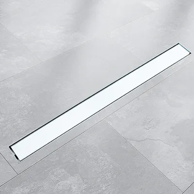Produktbild von Bituxx Edelstahl Duschablauf Glass Weiss 80cm x 7cm MS-19090