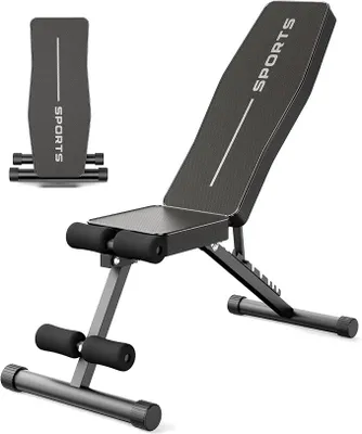 Imagen del producto de Banco de pesas plegable, banco de fitness multifuncional con 8 ajustes