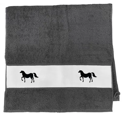 Produktbild von Huuraa Handtuch Pferd Silhouette 50x100cm Graphite Baumwolle Handtuch Geschenkidee