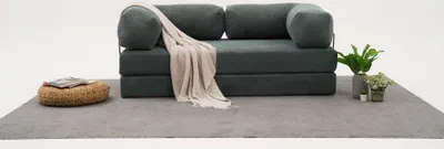 Image de Hanah Home, Comfort - Green, Canapés classiques, Vert, Polyester, 190 x 75 x 155 cm