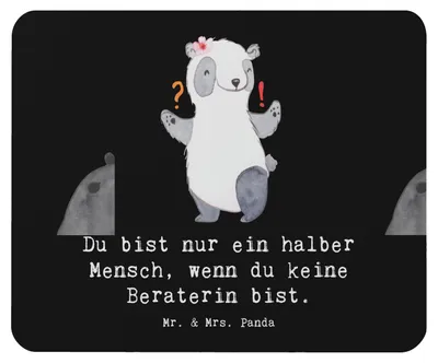 Produktbild von Mr. & Mrs. Panda Mauspad Beraterin Herz - Schwarz - Geschenk, pc mousepad, Eröffnung, IT Beratung, Beruf, mousematte, computer, Mouse Pad, Spruch, Witzig, Lustig