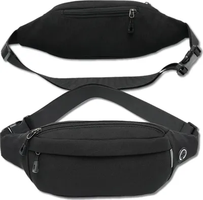 Image de EDIBAZZAR | Femme Hommes Sac banane Noir Sportif