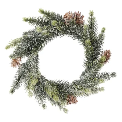 Produktbild von Weihnachtskranz Fichte mit Zapfen & Schnee 25 cm - Kunstblumen