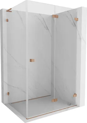 Immagine prodotto di Mexen Lunar-F L cabina doccia pieghevole destra 95 x 80 cm, trasparente, rame spazzolato - 836L-095-080-65-00-P