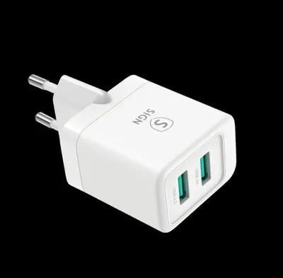 Immagine prodotto di Mini caricabatterie rapido doppio USB, 2,4 A - bianco