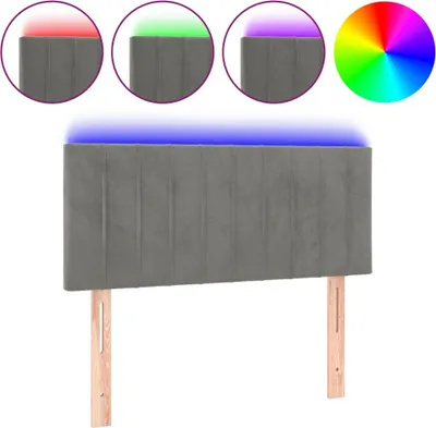 Obrázok produktu pre vidaXL LED čelo postele Light Grey 100x5x78/88 cm Velvet