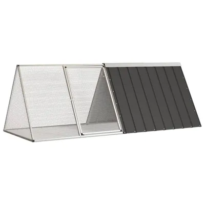 Obrázok produktu pre Klietka na králiky antracitová 201,5x80,5x71cm pozinkovaná oceľ