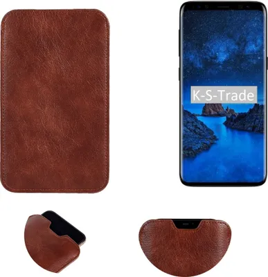 Produktbild von K-S-Trade Schutzhülle Handyhülle kompatibel mit Samsung Galaxy S9 Handytasche Kunstleder Sleeve in braun