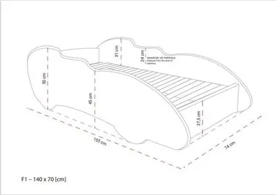 Productafbeelding van Kinderbed met Matras 140x70 cm - Kindermatras en Lattenbodem Inbegrepen