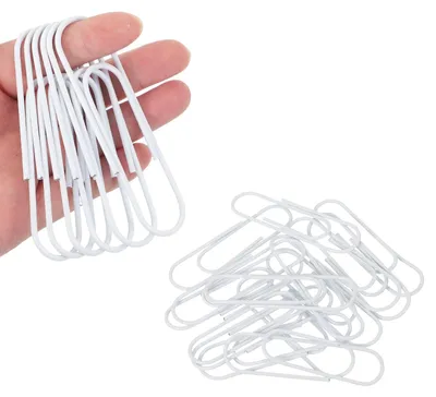 30 Riesen-Büroklammern, 10 cm, Metall, rostbeständig, weiß