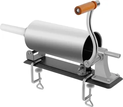 Image de Poussoir à saucisse - Manuel avec manivelle - Capacité 3 L - 4 tubes de remplissage 17-29 mm - Acier inoxydable - Horizontal - Argent