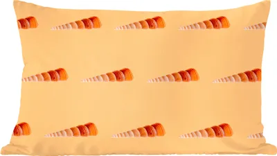 Produktbild von MuchoWow® Zierkissen Sofakissen Wohnzimmer Dekokissen 60x40 cm Muscheln - Muster - Orange - Kopfkissen - Polster mit Foto