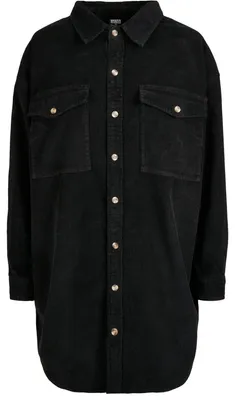 Produktbild von Urban Classics - Hemdjacke für Damen Langärmlig TN637 (S) (Schwarz)