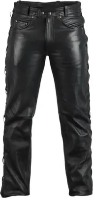Produktbild von Bikerjeans Lederhose Lederjeans 5 Pocket Jeans Biker geschnürt Leder MDM812(31)