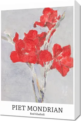 Image de Tableau 40 x 60 cm Design Red Gladioli, Mondrian Vintage pour le salon