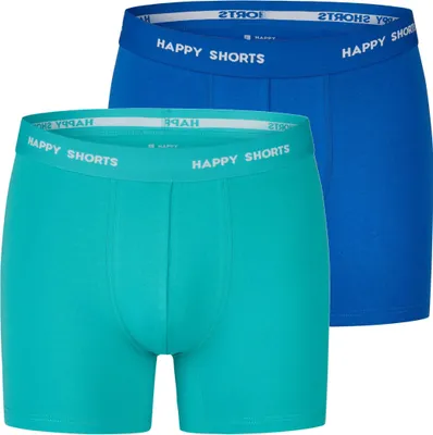 Produktbild von 2 Happy Shorts Jersey Trunk Herren Boxershorts Pant Neon Grün Blau