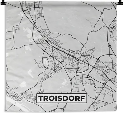 Produktbild von MuchoWow® Wandteppich Wandbehang Troisdorf - Karte - Stadtplan - Deutschland 150x150 cm Tapisserie Dekoration Wandtuch - Wohnaccessoires - Modernes