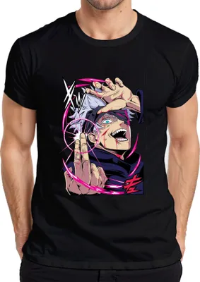 Obrázek produktu pro Pánské tričko Jujutsu Kaisen Gojo s bílými vlasy a páskou přes oči, černé, 3XL