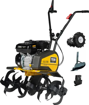 Produktbild von TEXAS Benzin Gartenfräse Motorhacke Bodenhacke Lilli 535TG Set mit Pflug + Räder