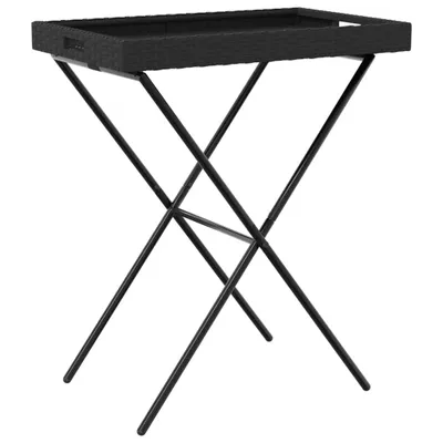 Produktbild von Tabletttisch Klappbar Schwarz 65x40x75 cm Poly Rattan