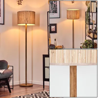 Produktbild von Arenabianca moderne Stehlampe aus Holz/Seegras in Naturfarben, Höhe 165 cm