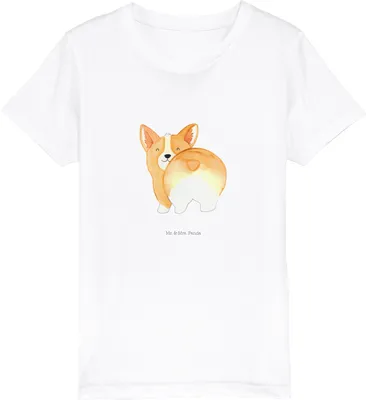 Produktbild von Mr. & Mrs. Panda Kleinkinder T-Shirt Corgi Po 3-4 Jahre (98/104) - Weiß - Geschenk, Corgie, Kurzarm Kinder, Teenager, Hund, Spruch, Bio, Sprüche, Mädchen, Kindershirt