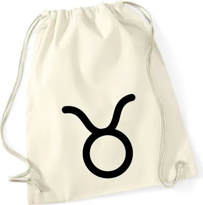 Produktbild von Huuraa Turnbeutel Stier Sternzeichen Zeichen 12 Liter Natural Baumwolle Rucksack Geschenkidee