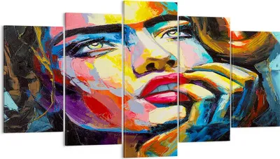 Produktbild von Bild auf Leinwand - Leinwandbild - Mädchen Gesicht - 160x85cm - Wand Bild - Wanddeko - Wandbilder - Leinwanddruck - Bilder - Kunstdruck - Wanddekoration - Leinwand bilder - Wandkunst - EA160x85-3456