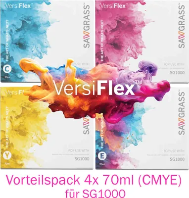 Produktbild von VORTEILSPACK VersiFlex - 4x 70ml Tinte (CMYE) für SG1000