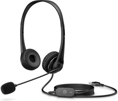 Produktbild von HP Stereo-USB-Headset G2, Kabelgebunden, Büro/Callcenter, 90 g, Kopfhörer, Schwarz