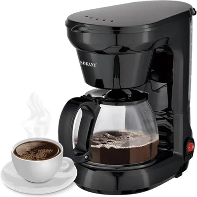 Produktbild von Tropfkaffeemaschine fuer 6 Tassen, tropfsicher, 650 W, Kaffeekanne, 750 ml Karaffe aus Borosilikatglas, elektrische Kaffeemaschine fuer Zuhause Buero