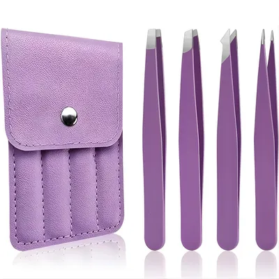 Produktbild von Professionelles Pinzetten-Set 4-teilig in Lila KP40015