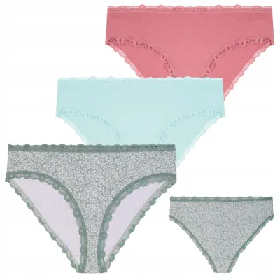 Immagine prodotto di Intimo da donna - Slip da donna taglia XXL - Slip in cotone, confezione da 3 pezzi - Intimo in pizzo - Per donna