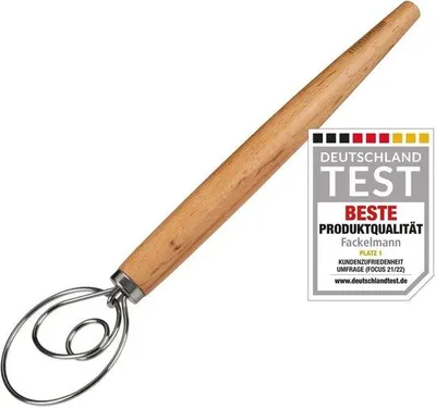 Immagine prodotto di Impastatrice per pasta, focacce e impasti Frullino per impasti soffici Frullino danese con manico ergonomico in faggio